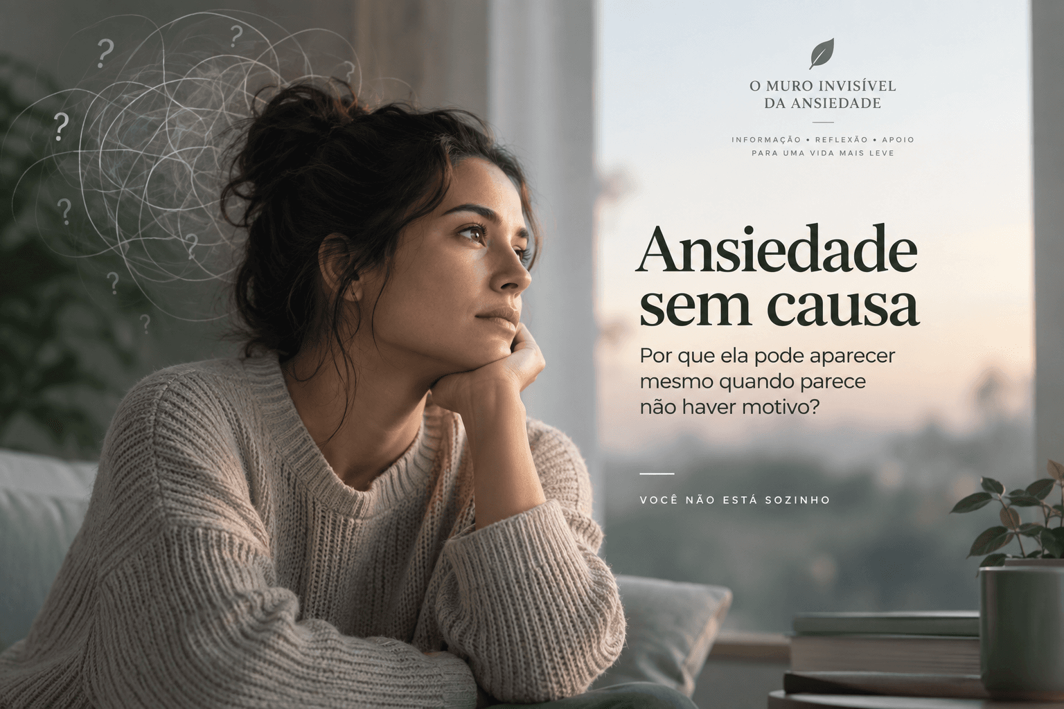 Pessoa refletindo e percebendo uma sensação de ansiedade sem causa aparente